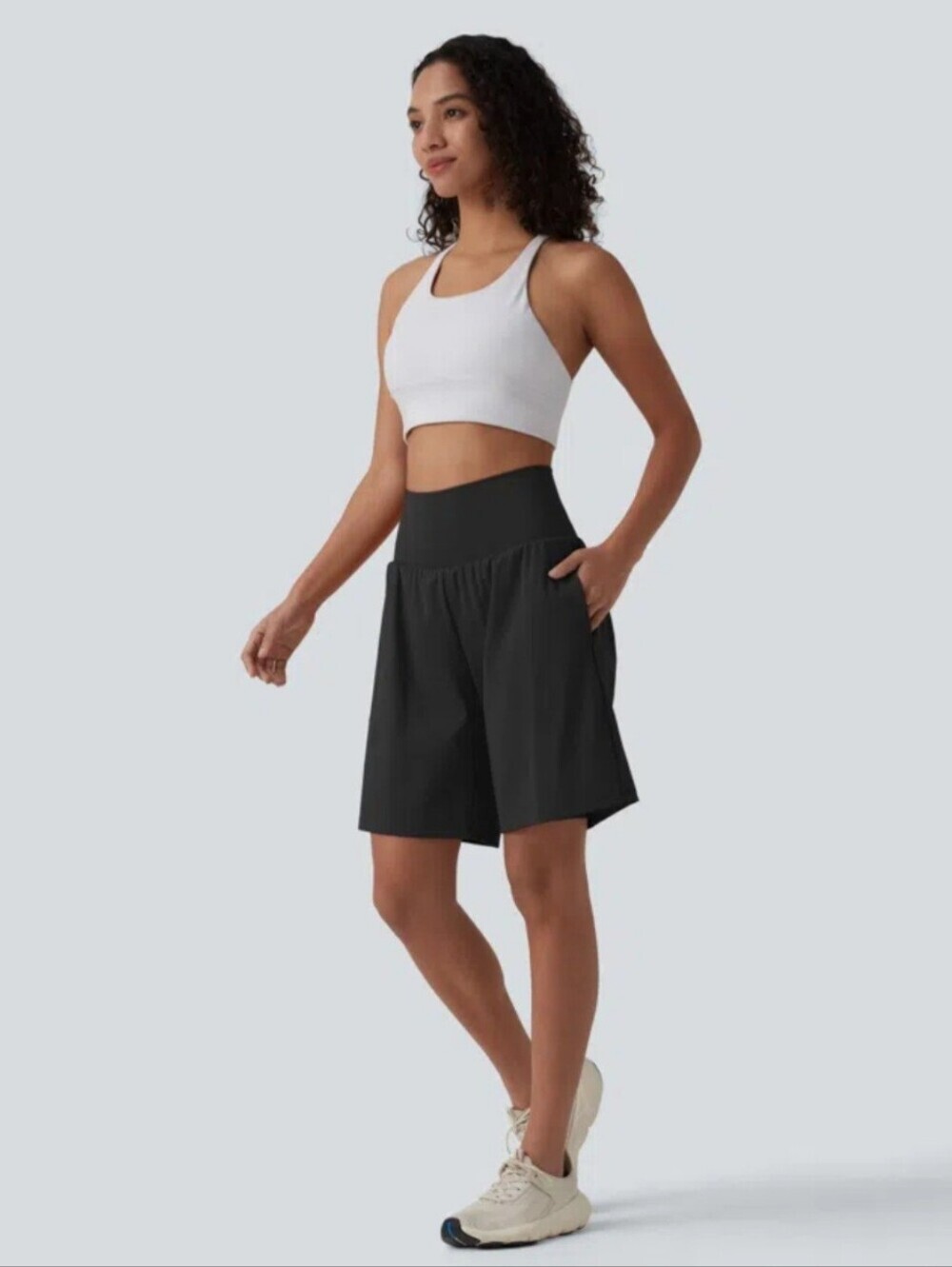 NWT Halara SoftlyZero Airy Super High Waisted 2-in1 Yoga Shorts Black Size M